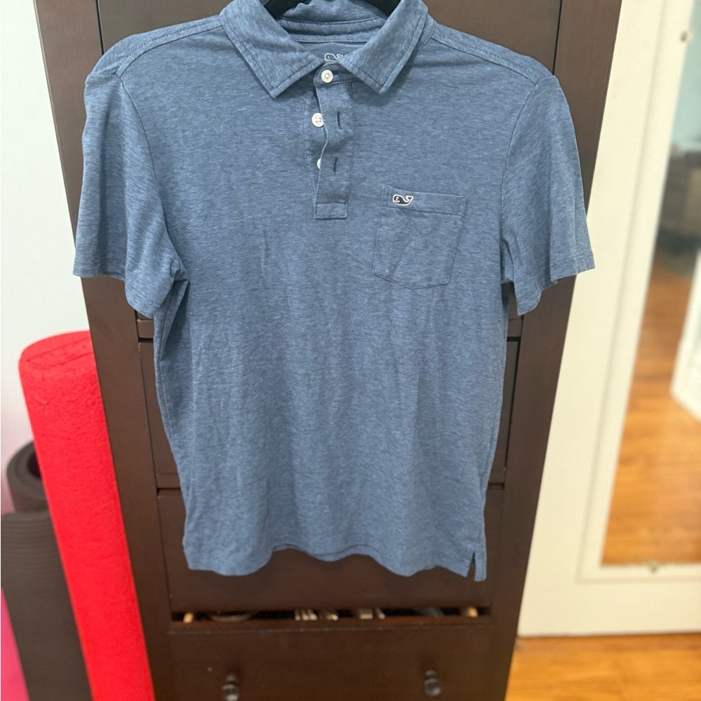 Vineyard Vines Heather Blue Polo Shirt M (12/14)